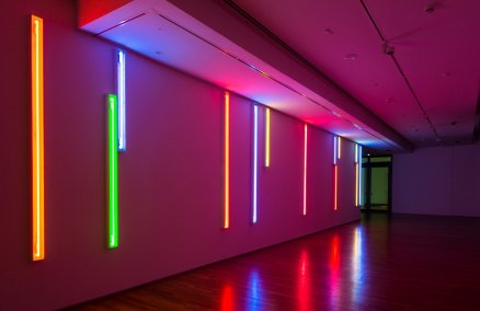 Neon Light Installations by Peter Kennedy. Photo courtesy of National Gallery Singapore