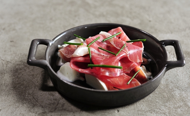 Buffalo cheese and proscuitto ($18)