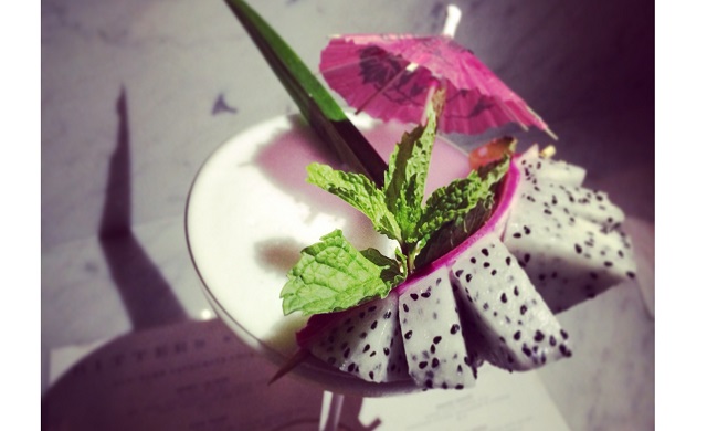 Dragonfruit martini at Bitters & Love, Singapore