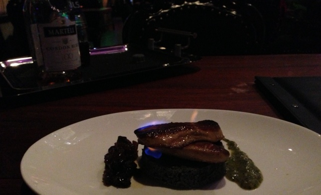 Foie gras flamed with Martell Cordon Bleu