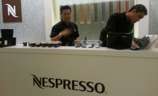 The Nespresso booth