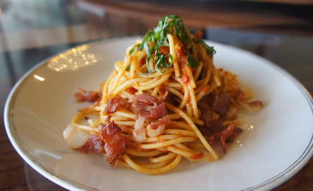 Pasta Amatriciana at Revolution Coffee
