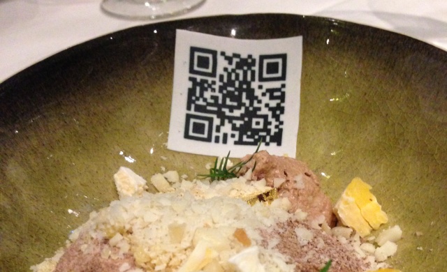 Dessert and a QR code