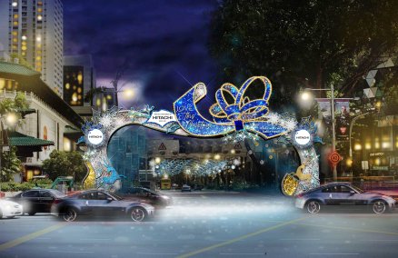 Artist's impression of the Orchard Road main arch at night 