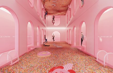 Artist rendering of the sprinkle pool at Museum of Ice Cream Singapore