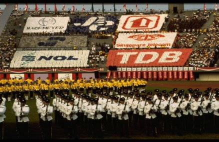 The Guard of Honour and other contingents at the National Stadium, 1990s.