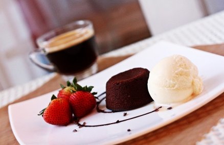 Molten chocolate cake with ice cream from 3 Inch Sin, Singapore