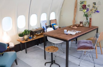 KLM refurbished plane at Amerstadam's Schiphol airport. (credit: Airbnb)
