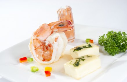 Tiger Prawn and Homemade Tofu