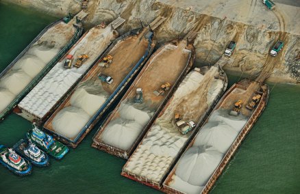 Barges (over the Tuas industrial area). Photo credit: Richard W J Koh
