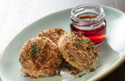 Braised pig head croquettes & quince at Bochinche