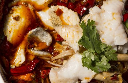 Braised Garoupa Fish Fillet in Chili Oil Soup 