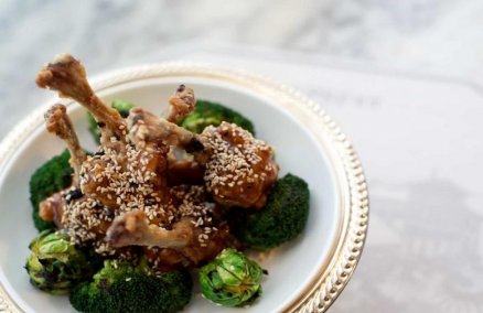 General Tso's chicken drumlets at Chopsuey Cafe, Singapore