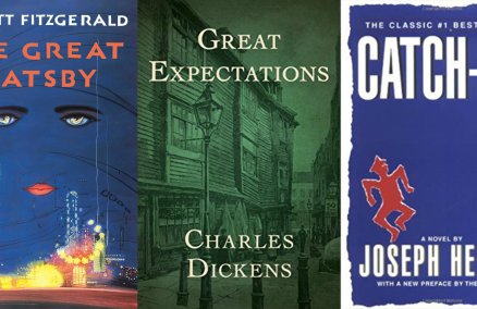 L-R: The Great Gatsby by F. Scott Fitzgerald, Great Expectations by Charles Dickens and Catch-22 by Joseph Heller