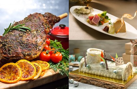 Clockwise from left: Marina Mandarin Singapore, Raffles Grill, Lime