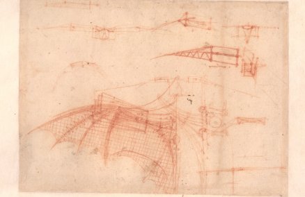 Da Vinci drawing of a mechanical wing. Credit Veneranda Biblioteca Ambrosiana. 