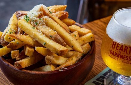 Heart of Darkness Cucumber Pilsner with truffle fries