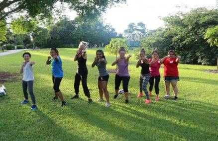 Kickboxing pop-up at Botanic Gardens
