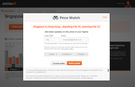 Jetstar, Price Watch
