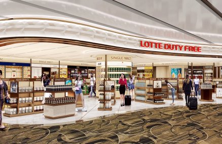 Artist’s impression of Lotte Duty Free at Changi Airport's Arrival Hall