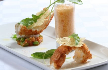 Sauteed Langoustine, Fava Bean, Tomato Salad