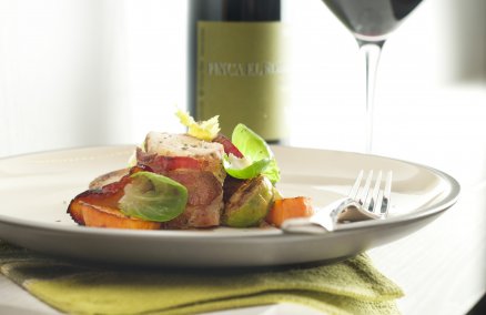 Waterfall Café's oven-roasted guinea fowl with Finca el Romero