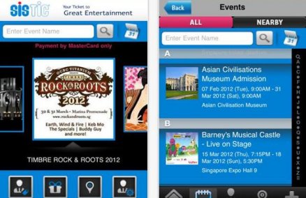 Sistic Mobile App print screen; Photo Credit: App Store