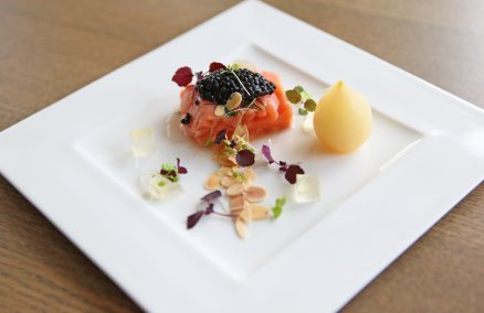 Sous vide 48°C king salmon; photo credit: Resorts World Sentosa