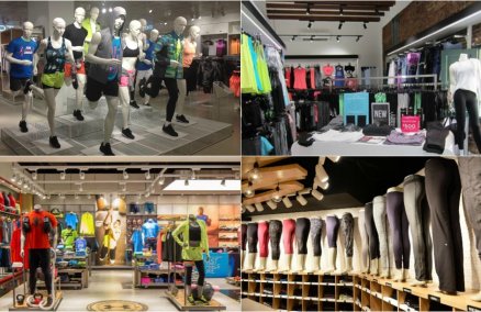 From top left, clockwise: H&M Sports, Lorna Jane, Lululemon, Under Armour
