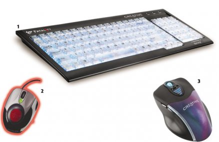 1: Fatal1ty Keyboard, 2: Fatal1ty Laser Mouse, 3: 7600L Mouse Gamer