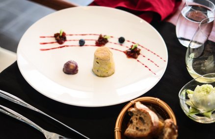 Foie gras with strawberry wine at La Pergola, Phnom Penh