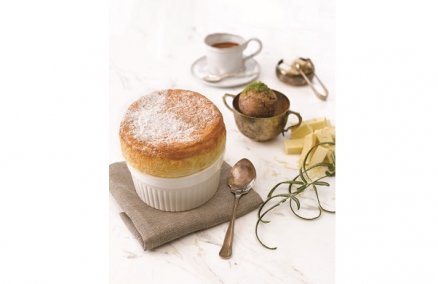 White chocolate souffle from The White Rabbit, Singapore