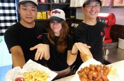 Jimmy Hsiao (far right) of Wings World
