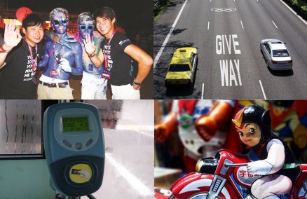 (Clockwise from top left: ZoukOut, YOG, EZ-link reader and MINT)