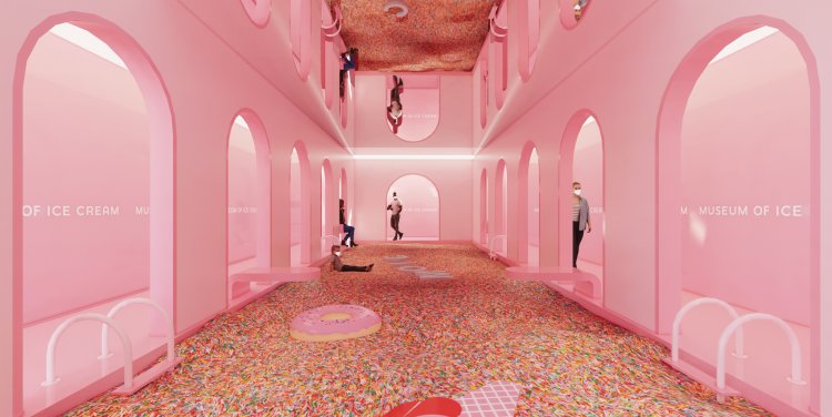 Artist rendering of the sprinkle pool at Museum of Ice Cream Singapore