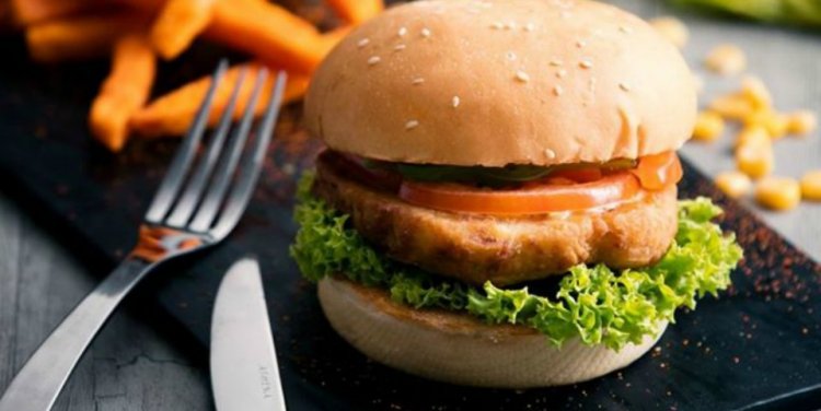 Veggie Burger with Sweet Potato Fries, Sufood Singapore 