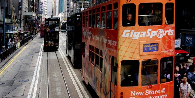 Hong Kong trams. Photo credit: Flickr user Bernard Spragg 