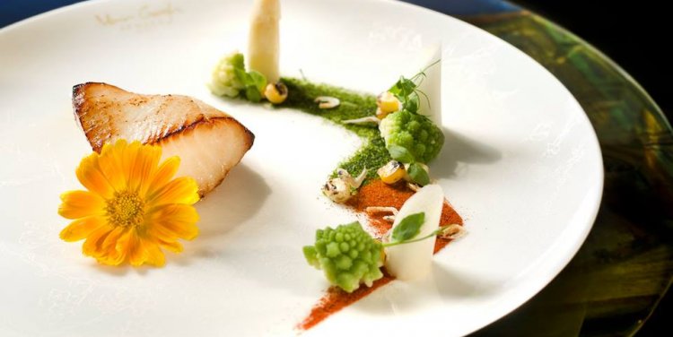 Miso cod with Dutch capsicum and romanesco, Van Gogh Senses