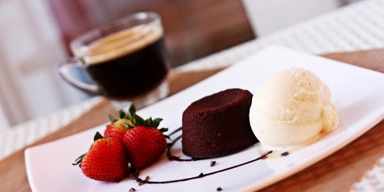 Molten chocolate cake with ice cream from 3 Inch Sin, Singapore
