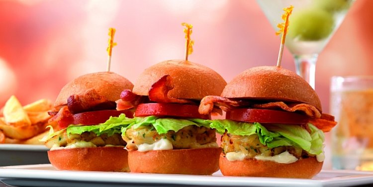 Morton's yummy mini crab cake BLT