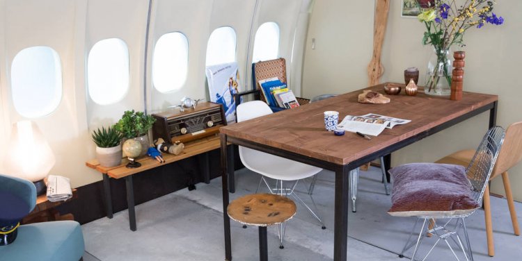 KLM refurbished plane at Amerstadam's Schiphol airport. (credit: Airbnb)