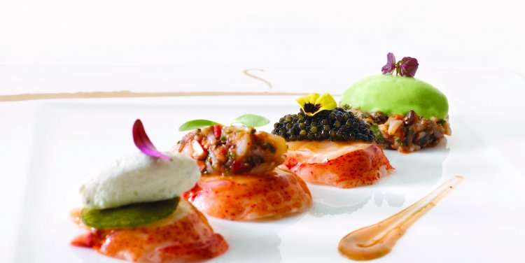 Atlantic blue lobster médaillons with Kalamata olives and tarragon ice cream