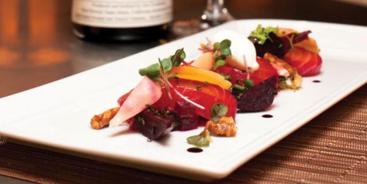 db Bistro Moderne's beet cured salmon