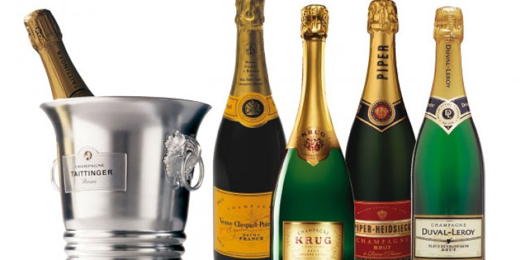 Left to Right: Tattinger, Veuve Clicquot, Krug, Piper-Heidsieck, Duval-Leroy