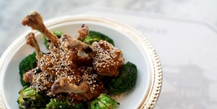 General Tso's chicken drumlets at Chopsuey Cafe, Singapore