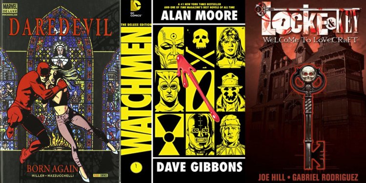 L-R: Daredevil: Born Again; Watchmen; Locke & Key