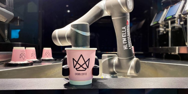 Ella is Singapore's first robotic barista which can serve up to 200 cups of coffee an hour.