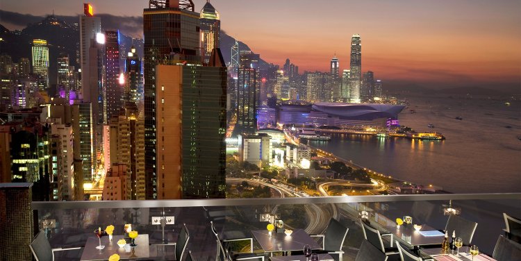 The roof terrace of The Excelsior, Hong Kong