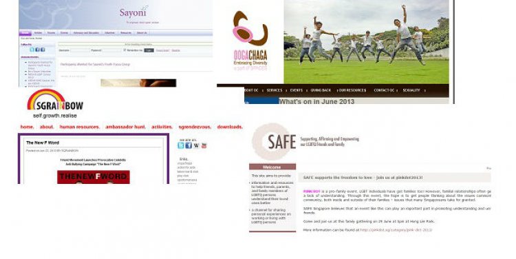 Websites of some LGBT groups in Singapore