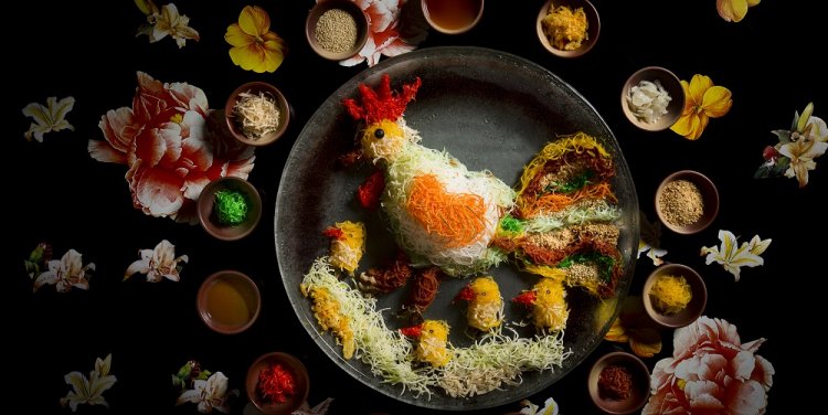 Fortune gold flakes yu sheng kanpachi by Golden Peony